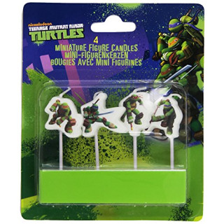 4 Mini-Figurenkerzen * TEENAGE MUTANT NINJA TURLTES *
