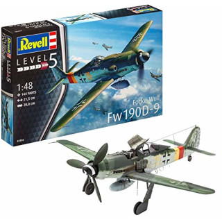 Revell Modellbausatz Flugzeug 1:48 - Focke Wulf Fw190 D-9 im Maßstab 1:48, Level 5