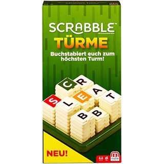 Mattel Games GCW07 Scrabble Türme Wörterspiel, Familienspiel geeignet für 2 - 4 Spieler, Spieldauer ca. 20 Minuten, ab 10 Jahren