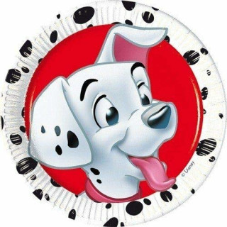 Disney Partyteller, Motiv: „101 Dalmatiner“, 20 cm, 8 Stück